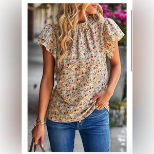Floral Khaki Blouse